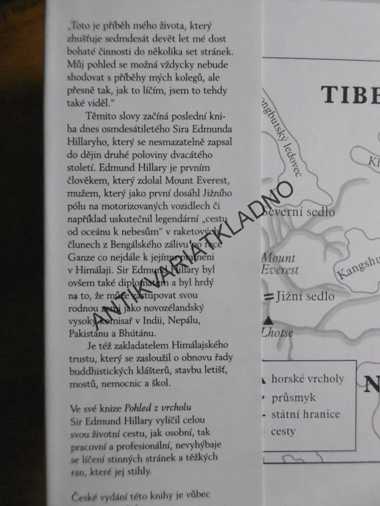 POHLED Z VRCHOLU, SIR EDMUND HILLARY, **an