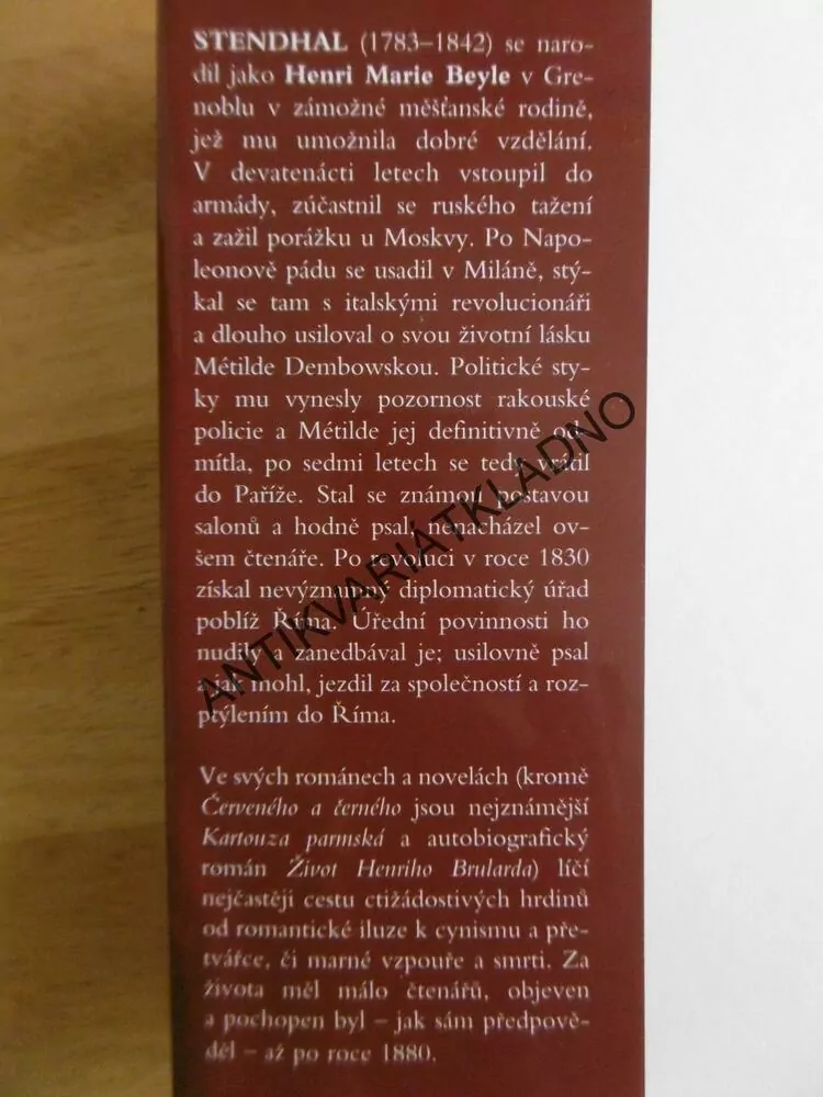 ČERVENÝ A ČERNÝ, STENDHAL, **an