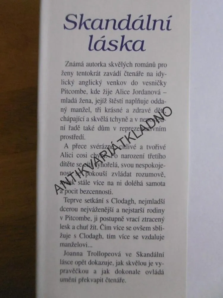 SKANDÁLNÍ LÁSKA, JOANNA TROLLOPE, **an