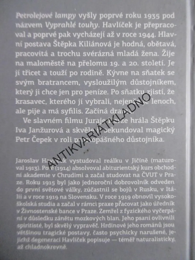 PETROLEJOVÉ LAMPY, JAROSLAV HAVLÍČEK, **an
