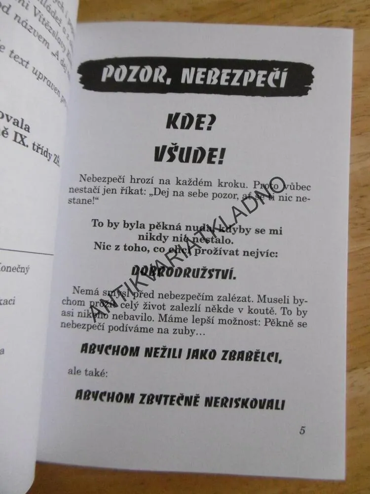 POZOR NEBEZPEČÍ, ANTONÍN RÝGL, **an