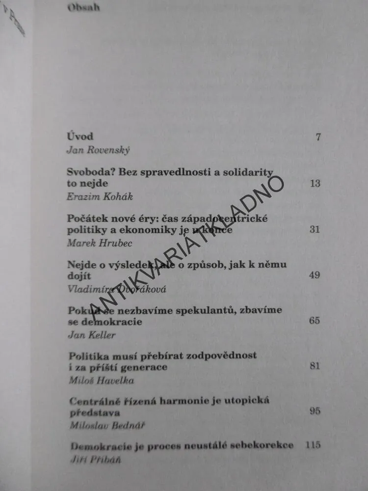 KRIZE A POLITICKÉ KŘIŽOVATKY, ROZHOVORY S ČESKÝMI POLITICKÝMI TEORETIKY, JAN ROVENSKÝ, **an