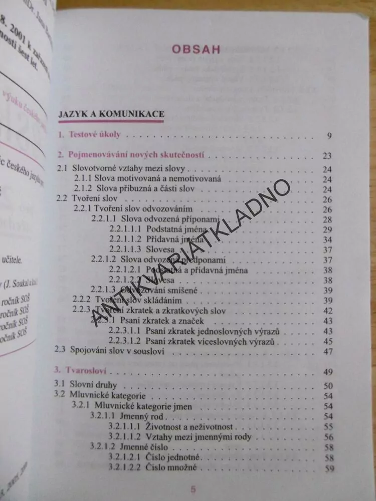 ČESKÝ JAZYK PRO 2. ROČNÍK STŘEDNÍCH ŠKOL