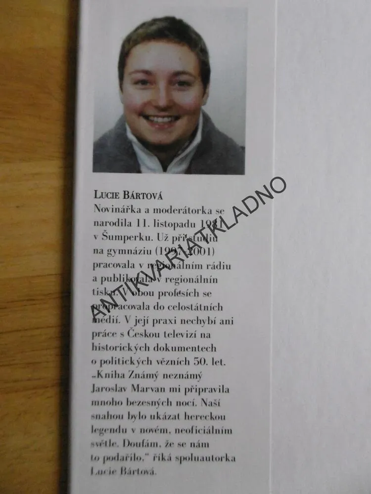 ZNÁMÝ NEZNÁMÝ JAROSLAV MARVAN, **an