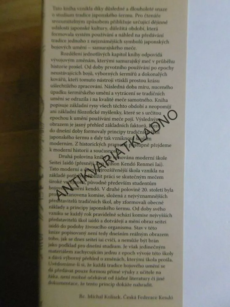 JAPONSKÝ ŠERM, TECHNIKA A CVIČENÍ, G. WARNER, JAPONSKO, **an