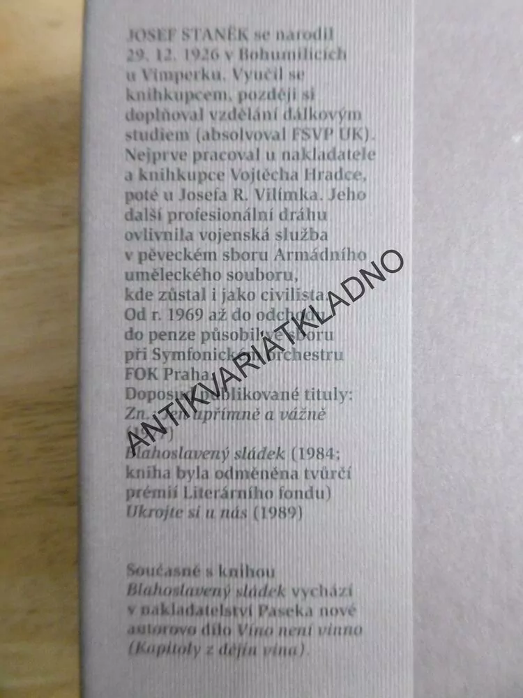 BLAHOSLAVENÝ SLÁDEK, KAPITOLY Z DĚJIN PIVA, JOSEF STANĚK, **an
