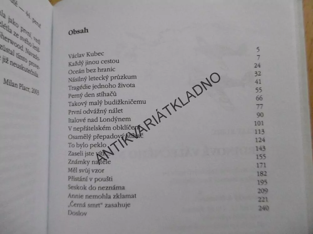 HRDINOVÉ VÁLEČNÉHO NEBE, VÁCLAV KUBEC,LETECTVÍ, **an