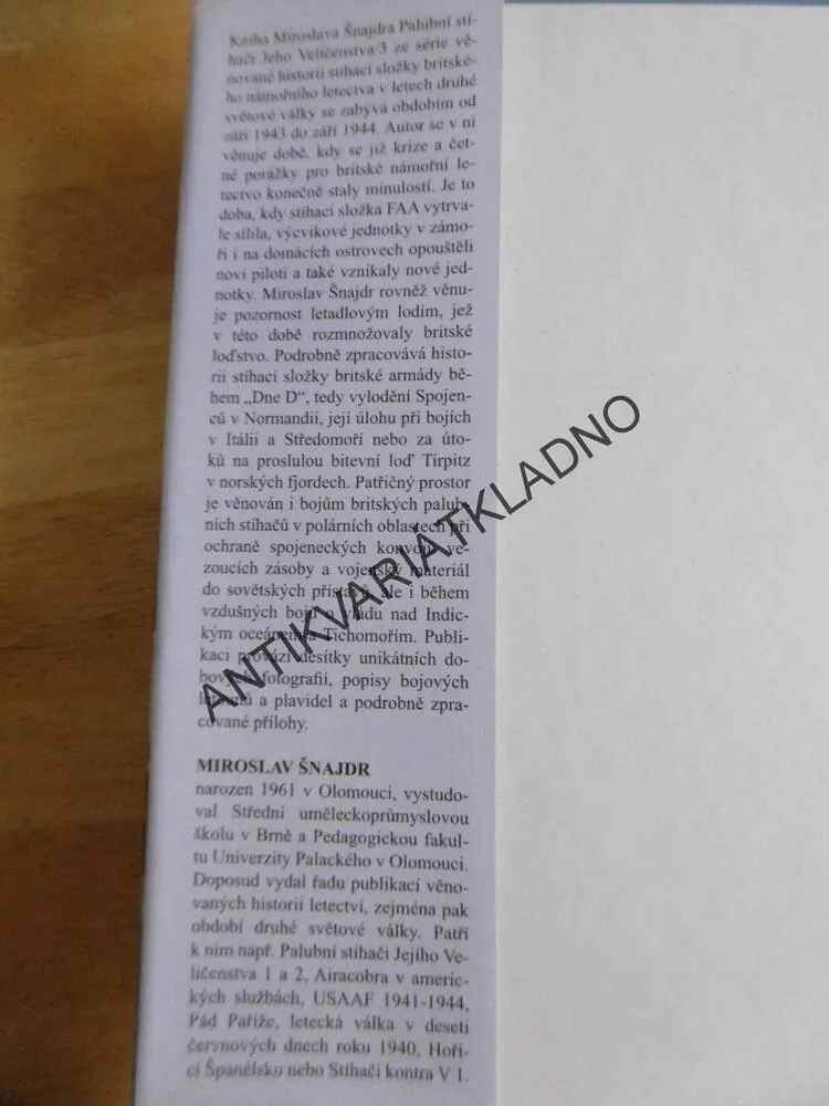 PALUBNÍ STÍHAČI JEJÍHO VELIČENSTVA, 3., FAA 1943-4, MIROSLAV ŠNAJDR, **an