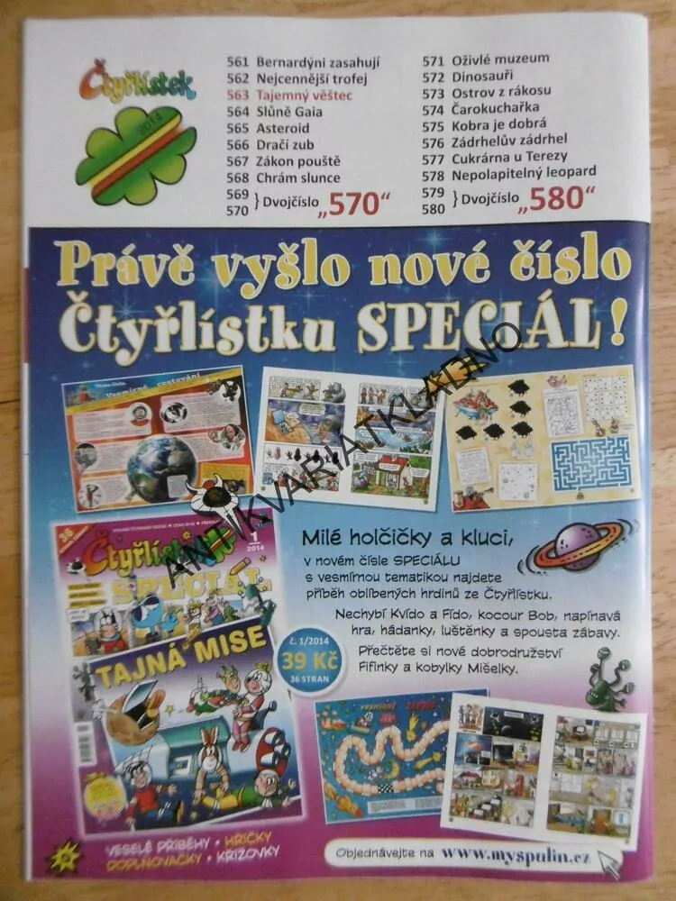 ČTYŘLÍSTEK 563 - TAJEMMNÝ VĚŠTEC