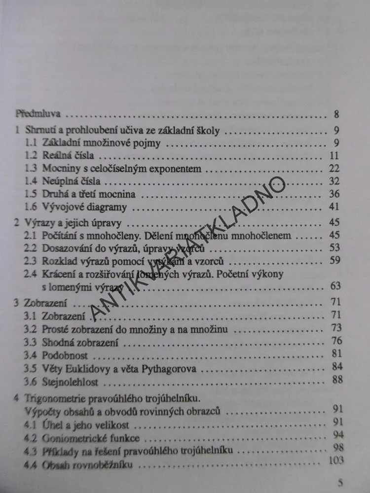 SBÍRKA ÚLOH Z MATEMATIKY PRO SOŠ A STUDIJNÍ OBORY SOU, 1., **an