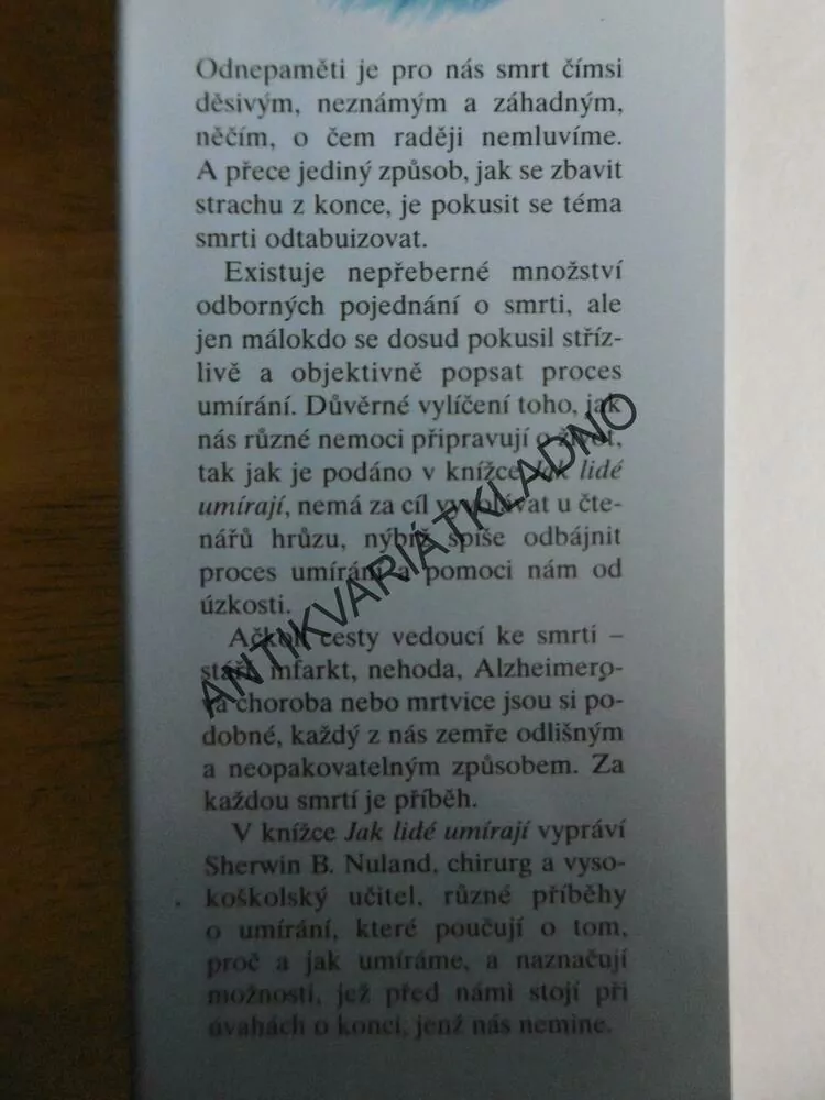 JAK LIDÉ UMÍRAJÍ, SHERWIN B.NULAND, **an