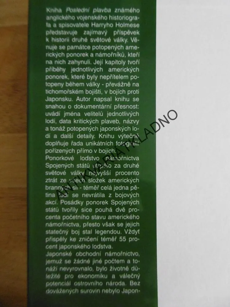 POSLEDNÍ PLAVBA, HARRY HOLMES, **an