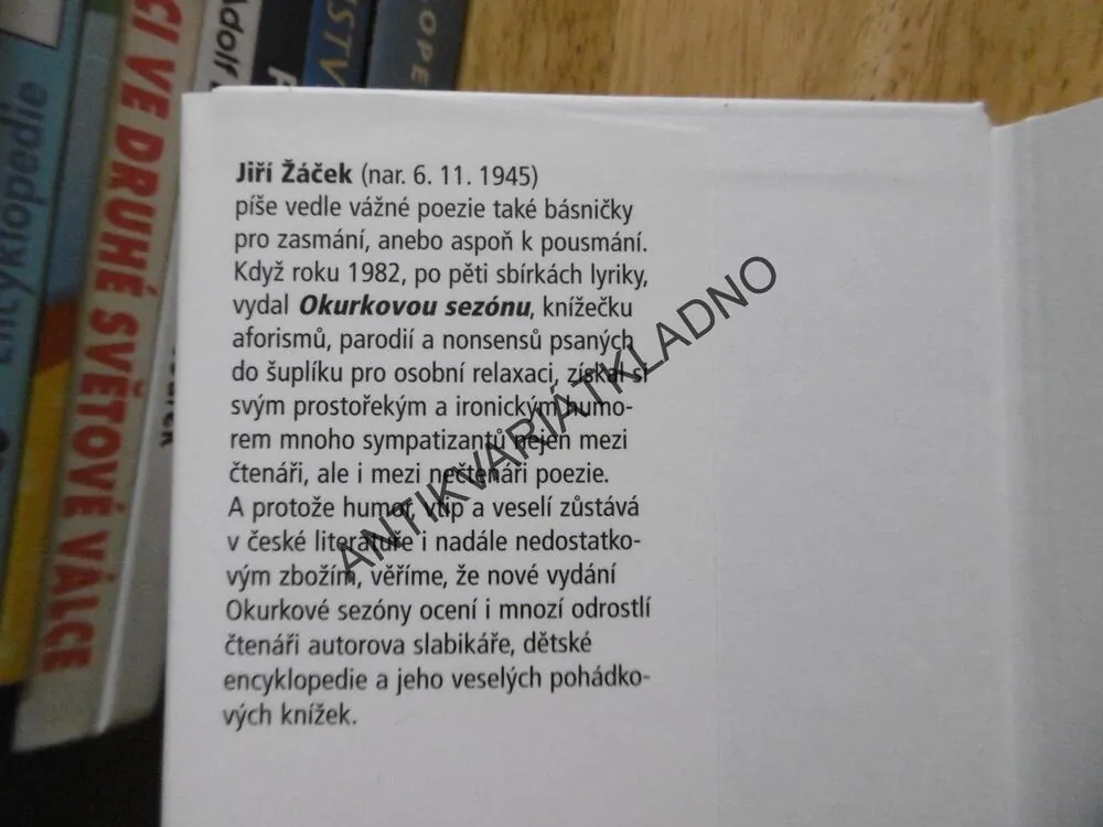 OKURKOVÁ SEZÓNA, JIŘÍ ŽÁČEK, ADOLF BORN, **an