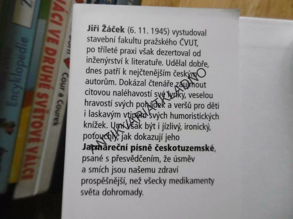 JARMAREČNÍ PÍSNĚ ČESKOTUZEMSKÉ, JIŘÍ ŽÁČEK, MARIÁN VANEK, **an