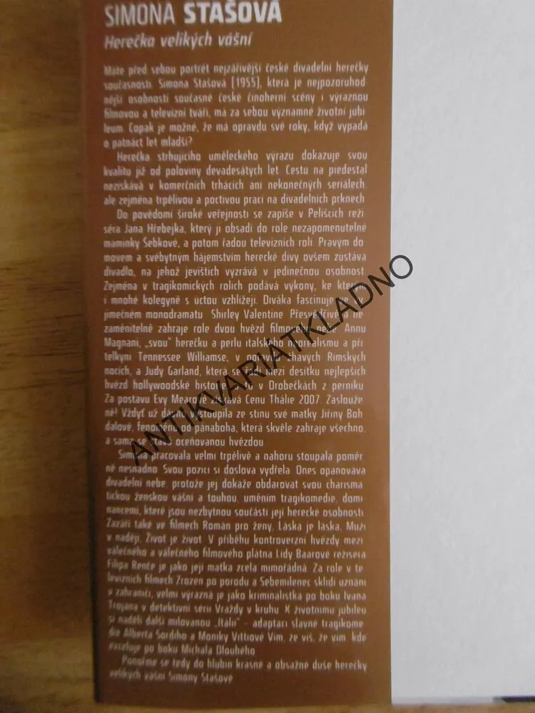 SIMONA STAŠOVÁ, HEREČKA VELKÝCH VÁŠNÍ, FILM, PETR ČERMÁK, **an