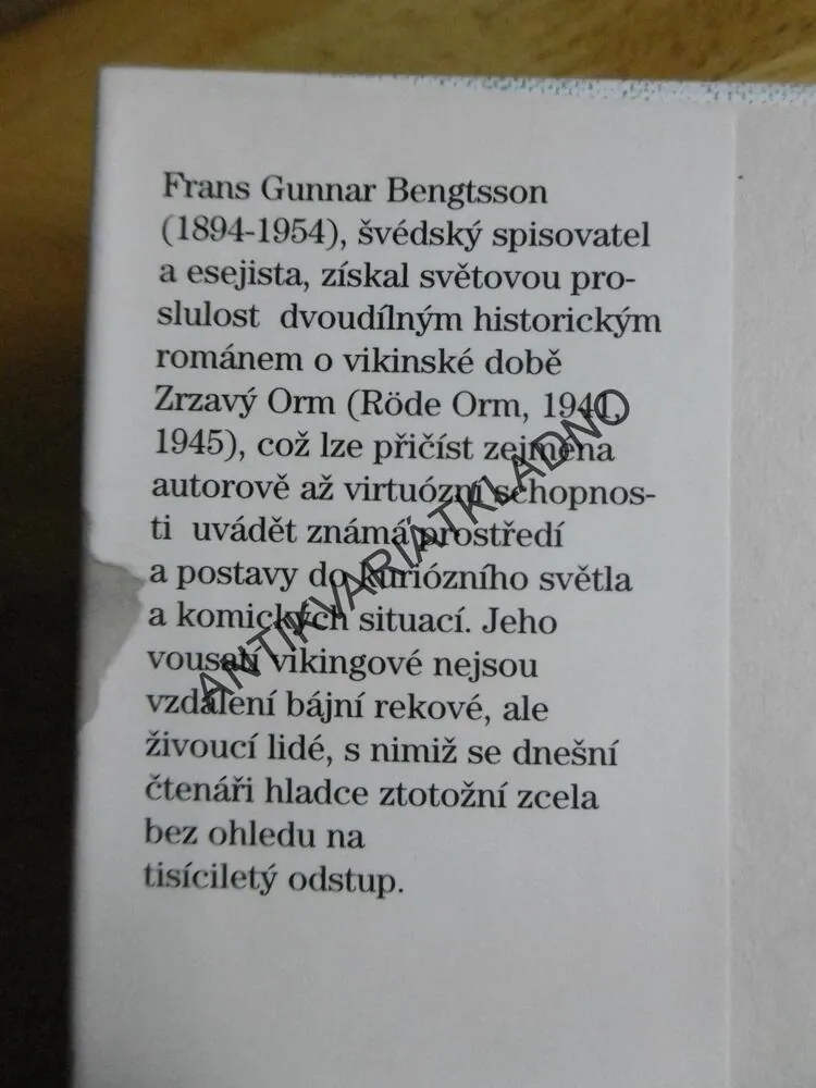 ZRZAVÝ ORM, FRANS G. BENGTSSON, ADOLF BORN, , **an