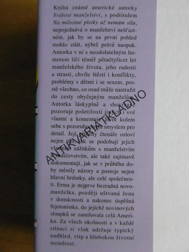 SVÁTOST MANŽELSTVÍ, ERMA BOMBECKOVÁ, **an