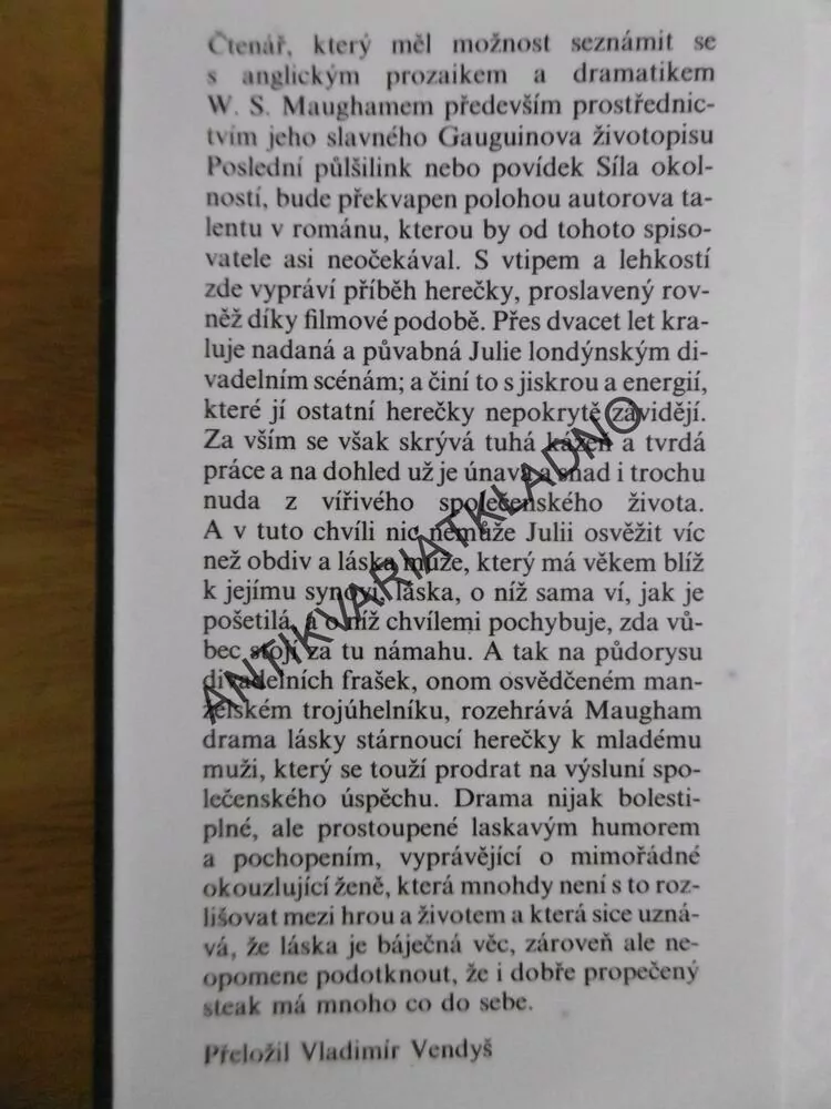 JULIE, TY JSI KOUZELNÁ!, W. SOMERSET MAUGHAM, **an