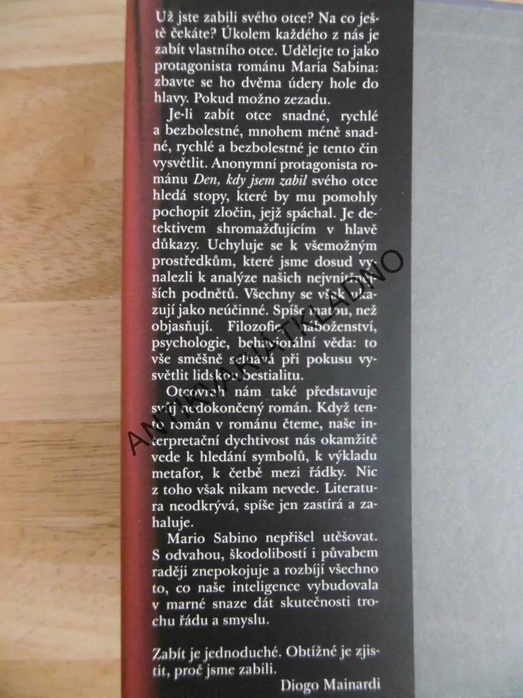 DEN, KDY JSEM ZABIL SVÉHO OTCE, MARIO SABINO, **an