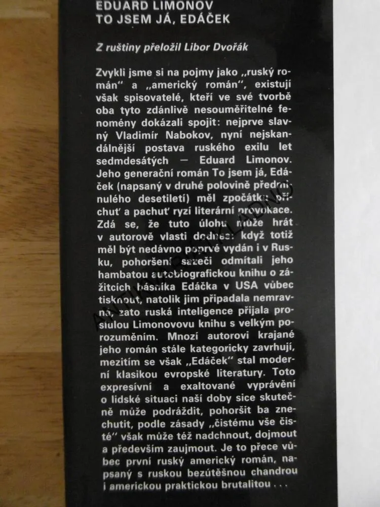 TO JSEM JÁ, EDÁČEK, EDUARD LIMONOV, **an