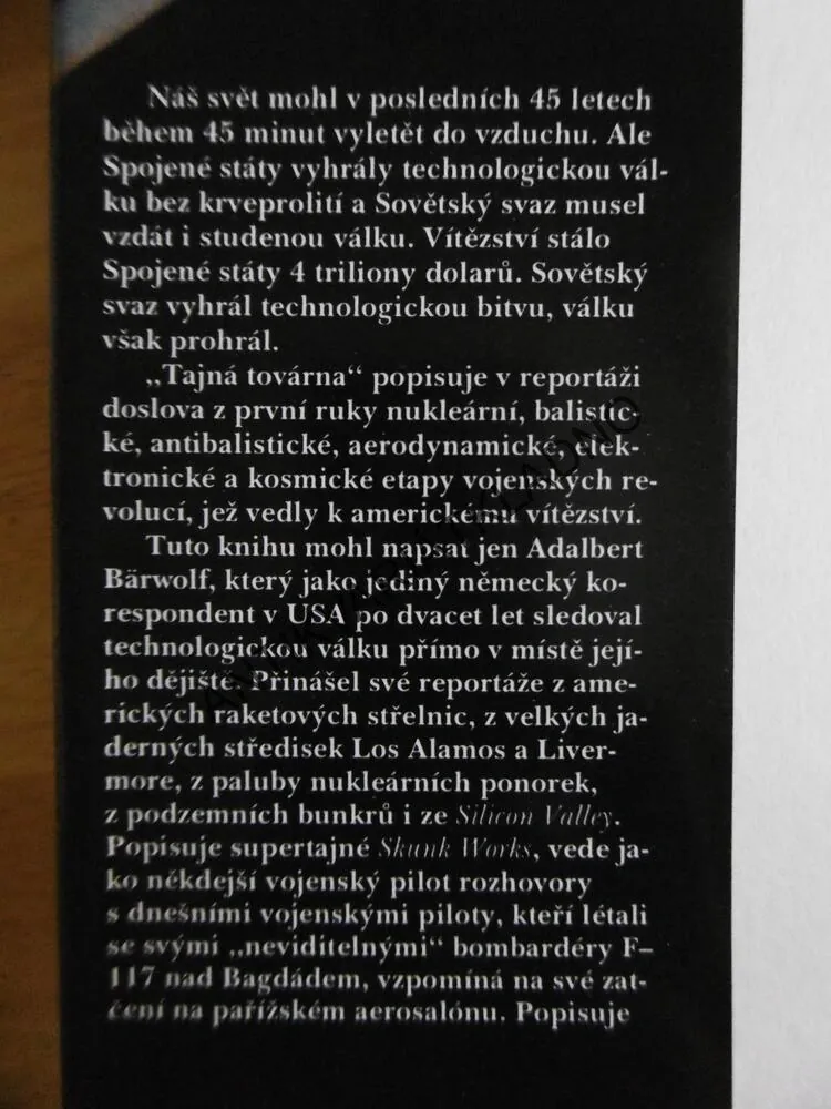 TAJNÁ FABRIKA, ADALBERT BÄRWOLF, **an