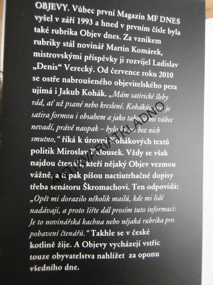 OBJEVY, JAKUB KOHÁK, **an