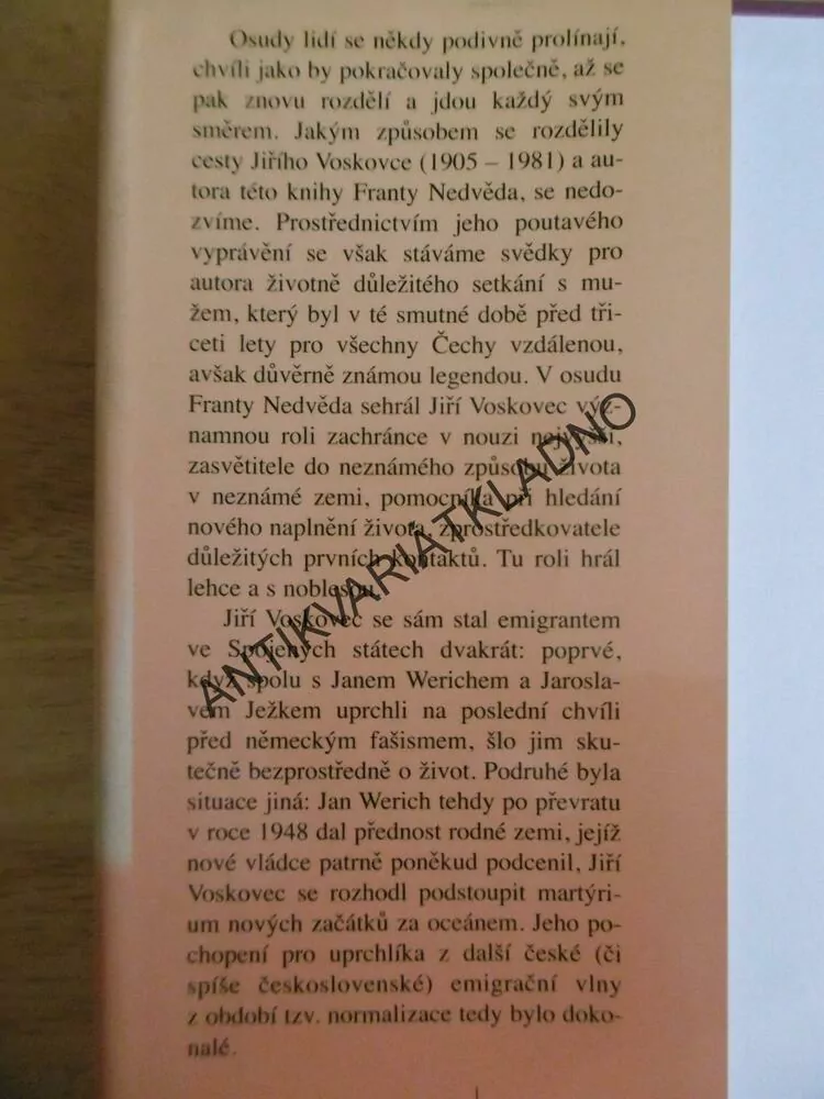 JEDNOU JSI DOLE, JEDNOU NAHOŘE, S JIŘÍM VOSKOVCEM V NEW YORKU, FRANTA NEDVĚD, **an