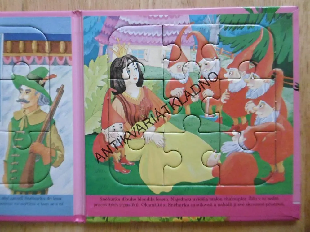 SNĚHURKA, KNÍŽKA S PUZZLE, 3 X PUZZLE