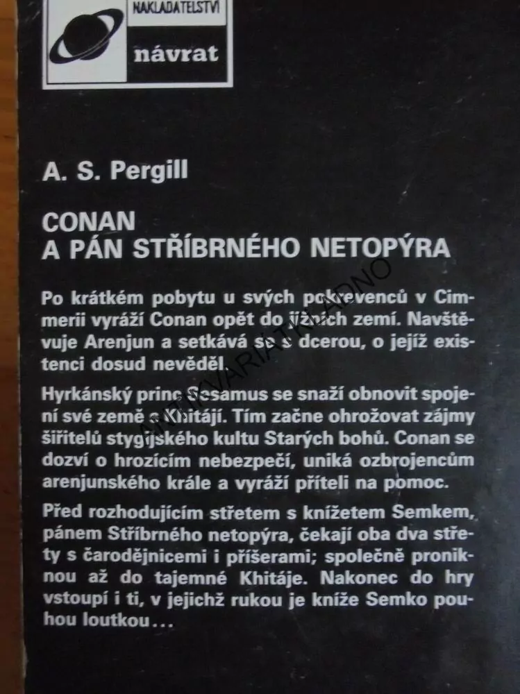 CONAN A PÁN STŘÍBRNÉHO NETOPÝRA, PERGILL, **an