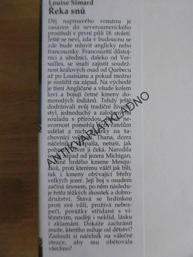 ŘEKA SNŮ, LOUISE SIMARD, **an
