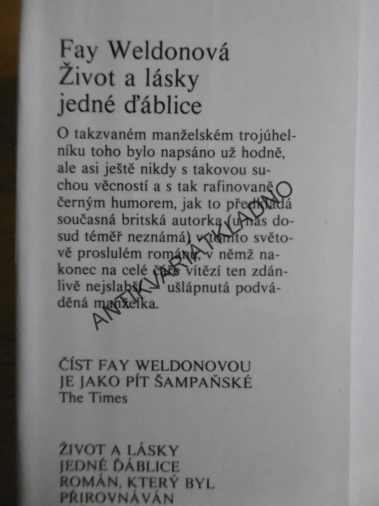 ŽIVOT A LÁSKY JEDNÉ ĎÁBLICE, FAY WELDONOVÁ, **an