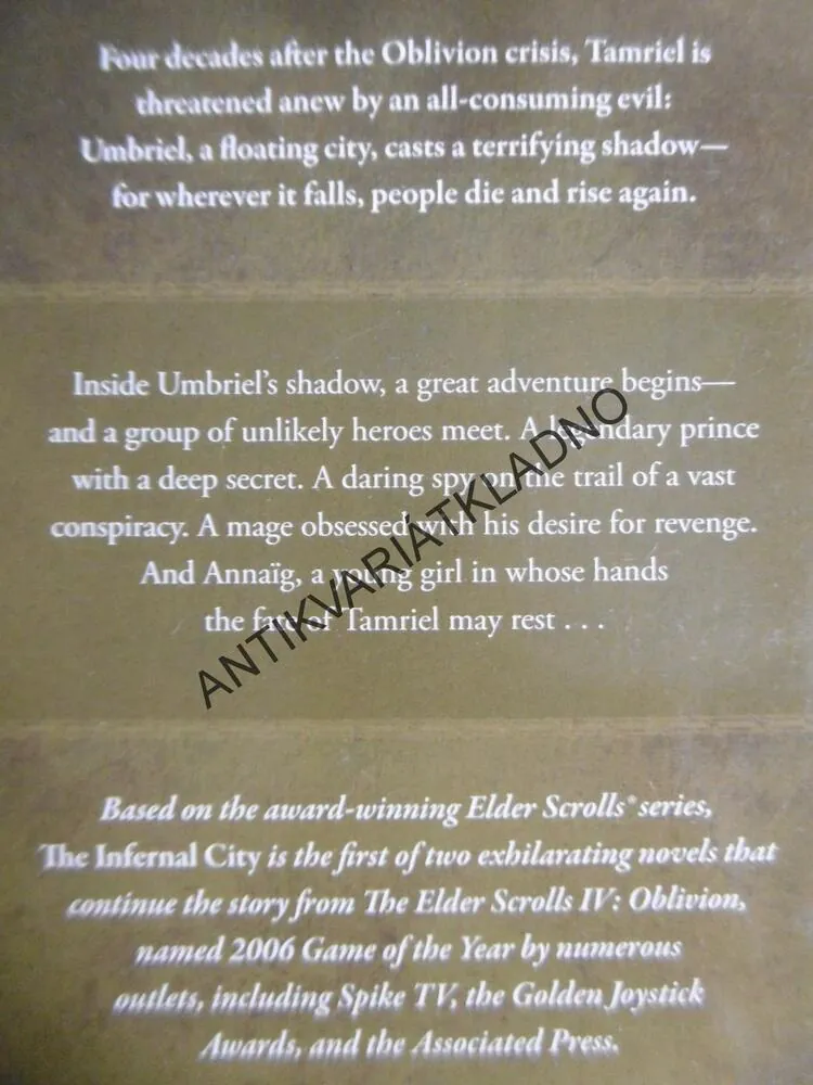 THE INFERNAL CITY, AN ELDER SCROLLS NOVEL, GREG KEYES, ANGLICKY, **an