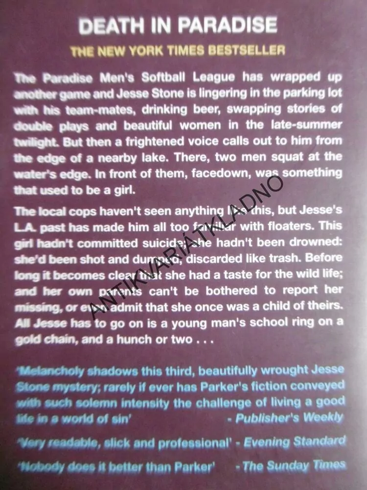 DEATH IN PARADISE, SMRT V RÁJI, ROBERT B. PARKER, ANGLICKY **an