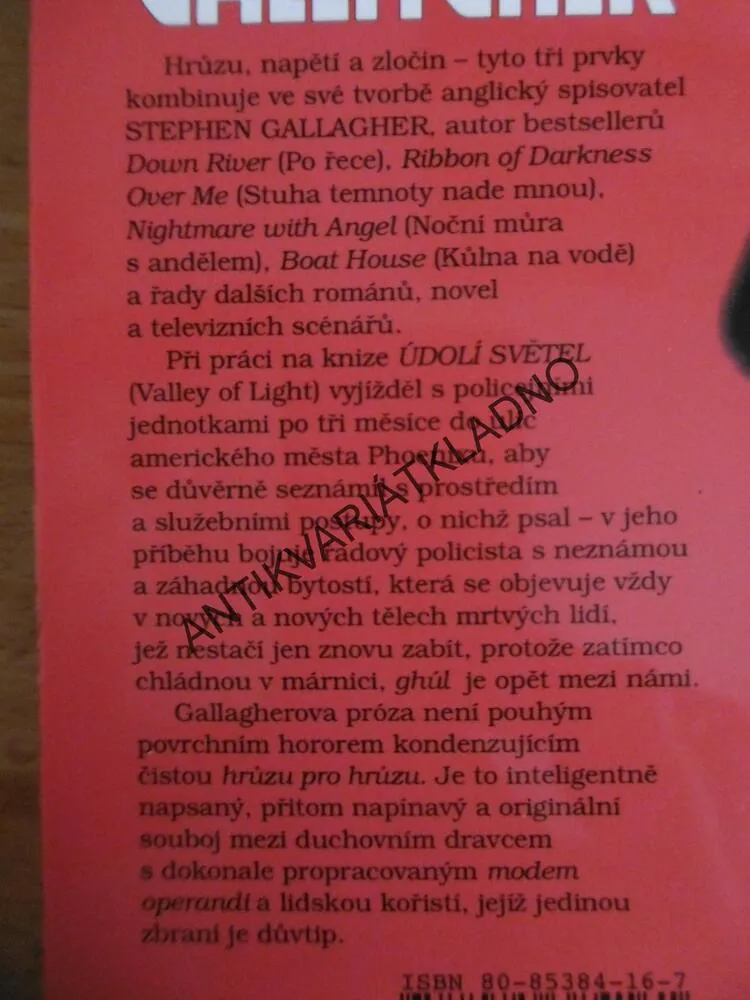 ÚDOLÍ SVĚTEL, MODERNÍ HOROR, STEPHEN GALLAGHER, **an