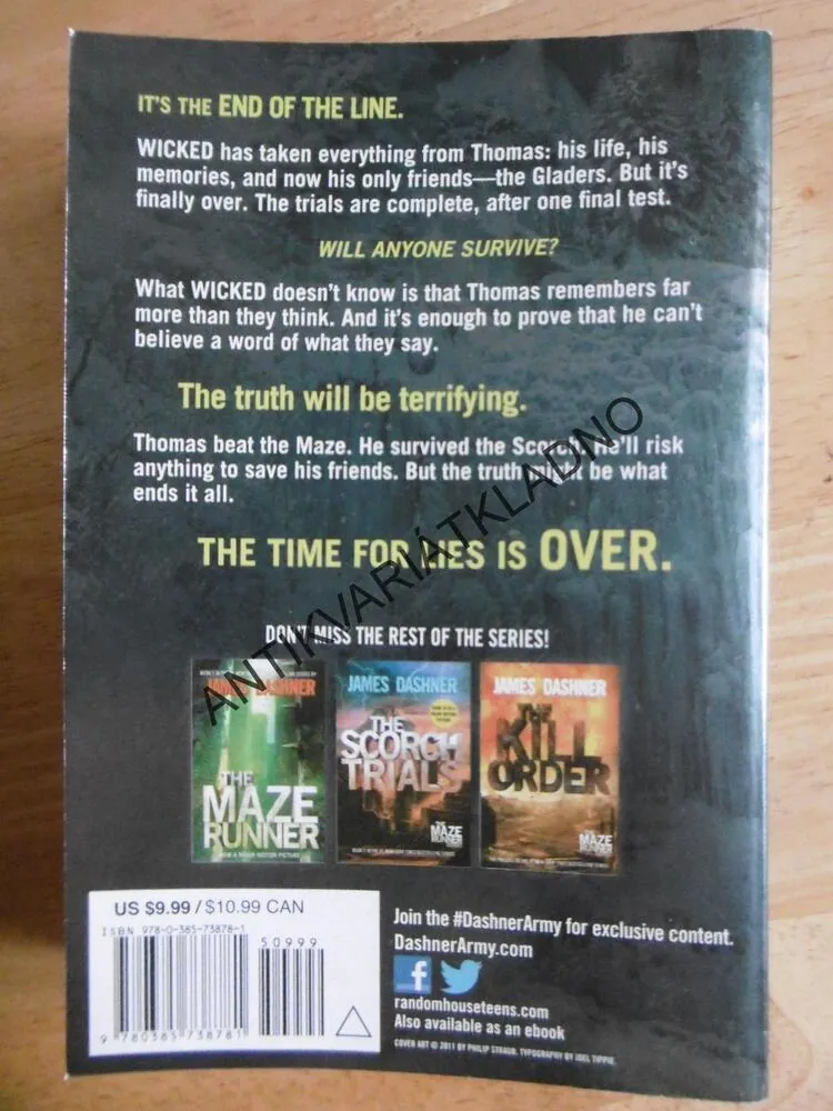 THE DEATH CURE, VRAŽEDNÁ LÉČBA, JAMES DASHNER, ANGLICKY. **an