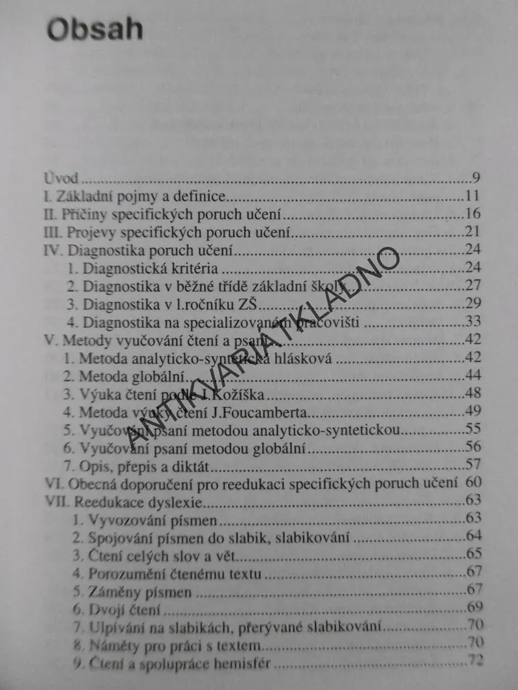 PORUCHY UČENÍ, dysgrafie, dyslexie, dysortografie, OLGA ZELINKOVÁ, **an