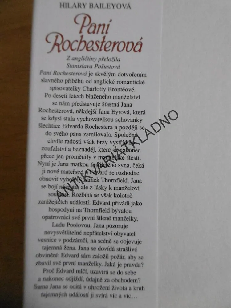 PANÍ ROCHESTEROVÁ, HILARY BAILEYOVÁ, **an