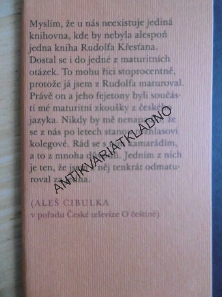 JSEM Z TOHO JELEN, RUDOLF KŘESŤAN, **an