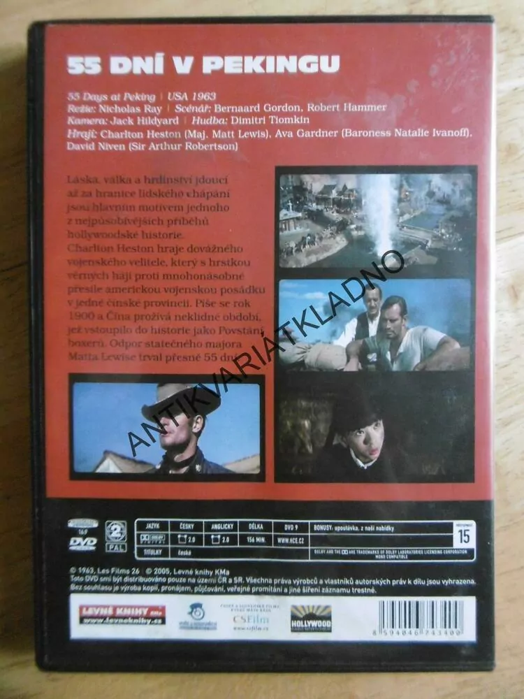 55 DNÍ V PEKINGU, NIVEN, HESTON, GARDNER, DVD FILM