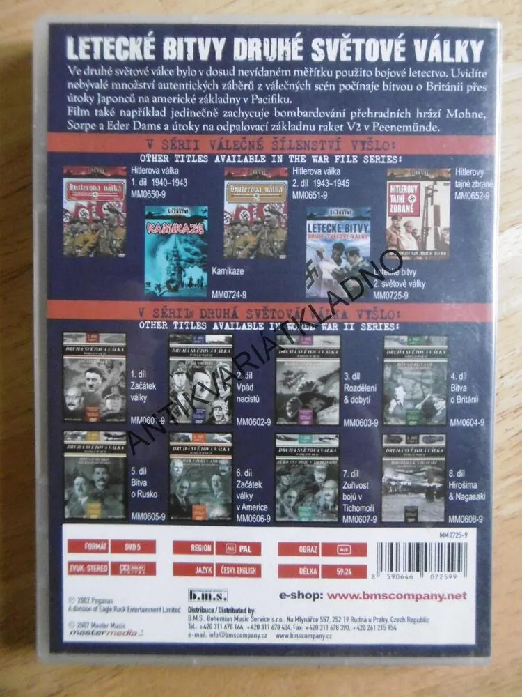 LETECKÉ BITVY DRUHÉ SVĚTOVÉ VÁLKY, VÁLEČNÉ ŠÍLENSTVÍ 5., DOKUMENT DVD FILM 2.SVĚT.VÁLKA