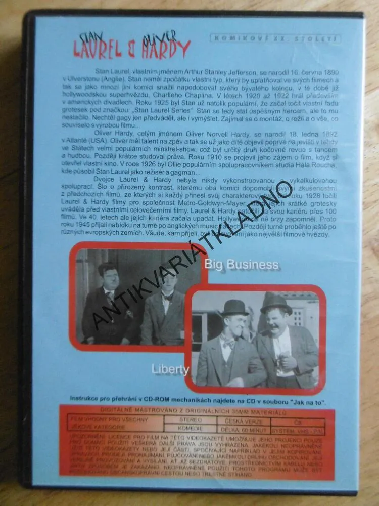 LAUREL A HARDY, BIG BUSSINES, LIBERTY, DVD FILM
