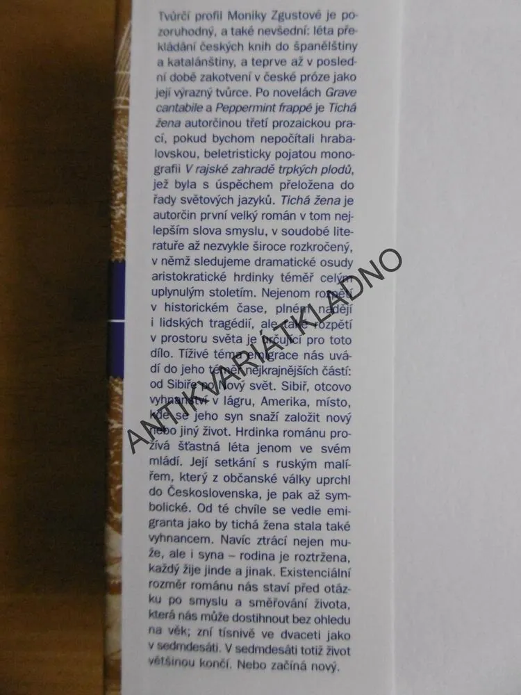 TICHÁ ŽENA, MONIKA ZGUSTOVÁ, **an