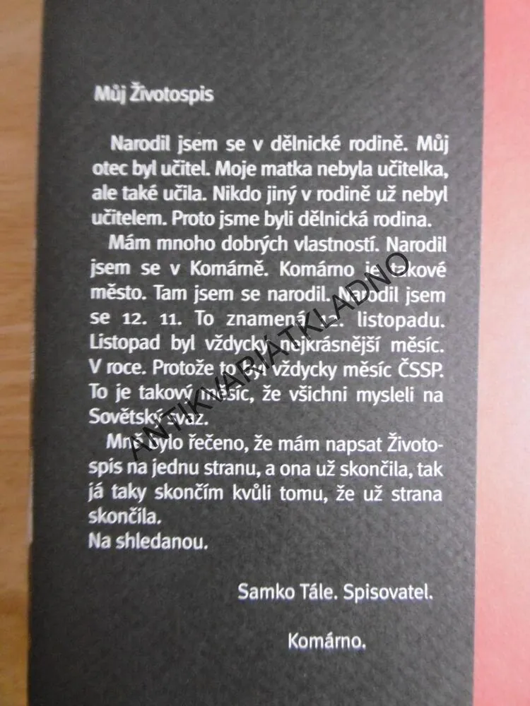 KNIHA O HŘBITOVĚ, SAMKO TÁLE, **an
