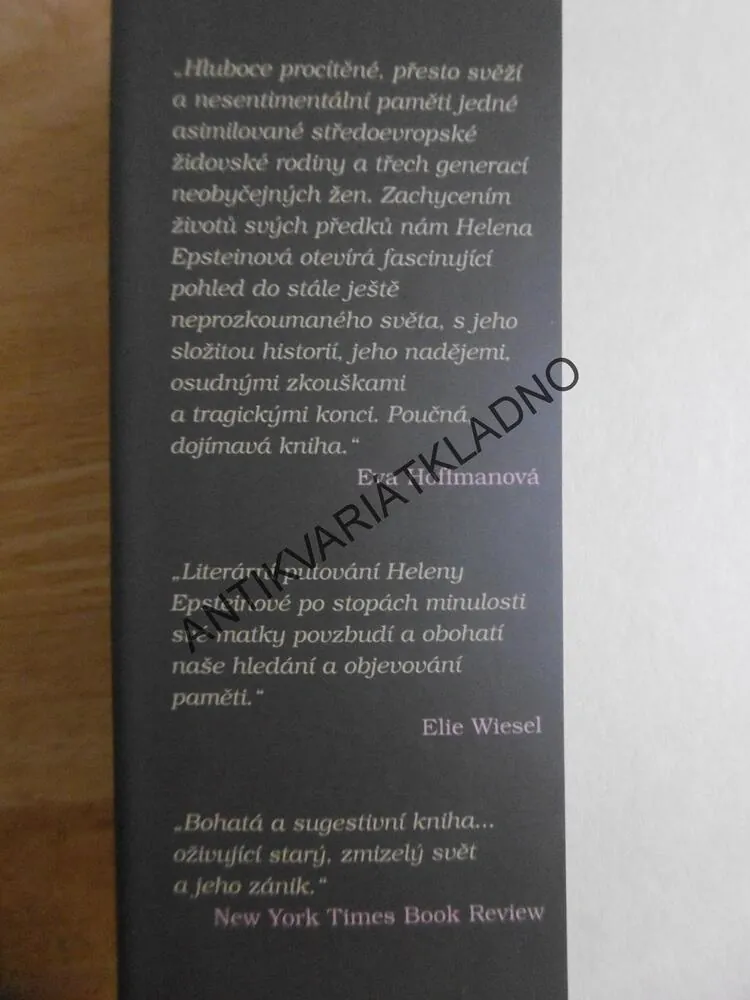 NALEZENÁ MINULOST, HELENA EPSTEINOVÁ, **an