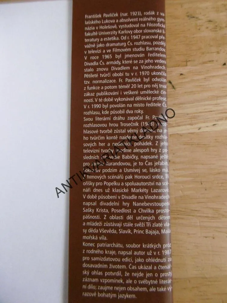 KONEC PATRIARCHÁTU, FRANTIŠEK PAVLÍČEK, **an