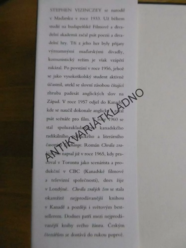 CHVÁLA ZRALÝCH ŽEN, STEPHEN VIZINCZEY, **an