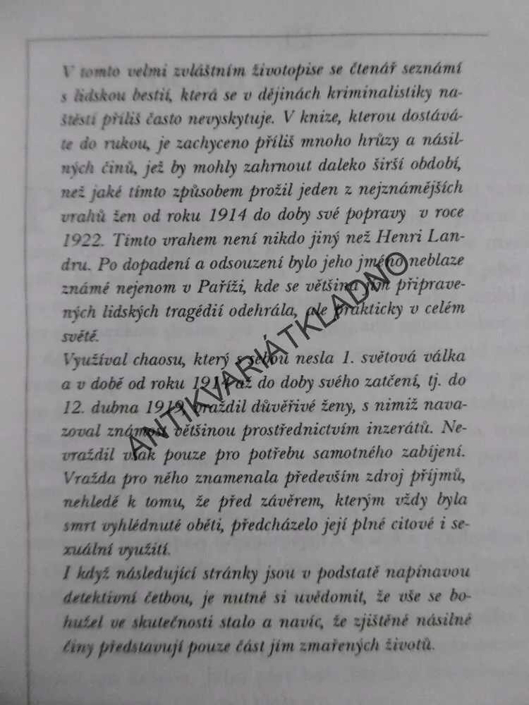 HENRI LANDRU, ZDENĚK RONSKÝ, **an
