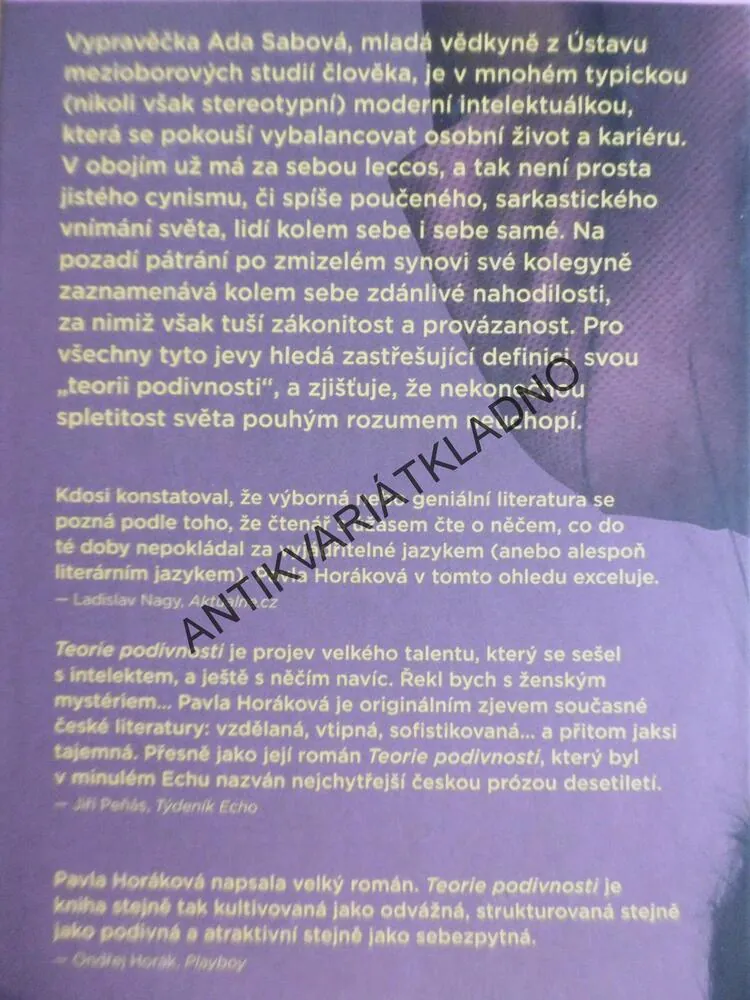 TEORIE PODIVNOSTI, PAVLA HORÁKOVÁ, **an