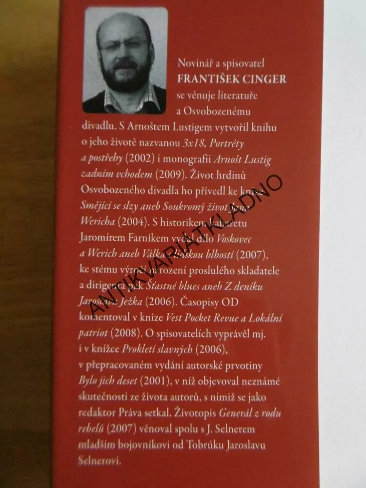 ČESKÝ OSUD, NAŠE 20. STOLETÍ OČIMA SPISOVATELŮ, FRANTIŠEK CINGER, **an