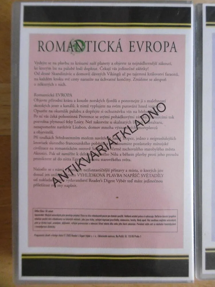VYHLÍDKOVÁ PLAVBA NAPŘÍČ SVĚTADÍLY, 3 VHS